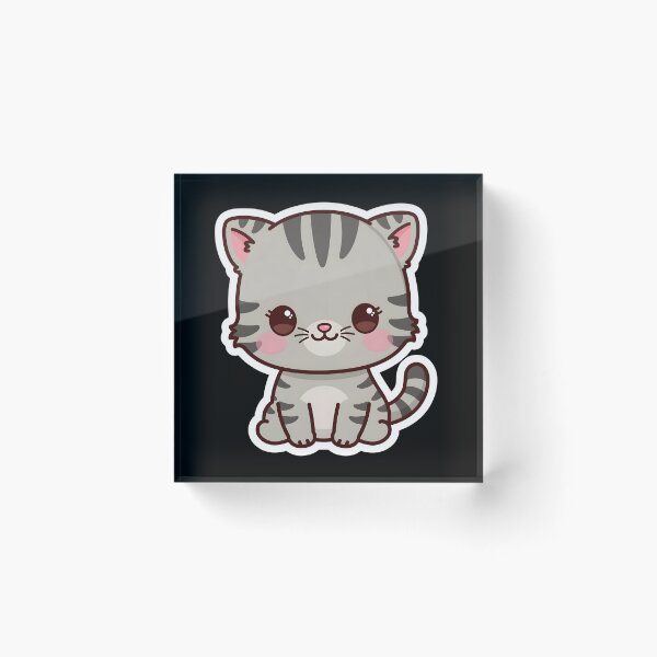 Item preview, cute gray cat designed and sold by MMateka.