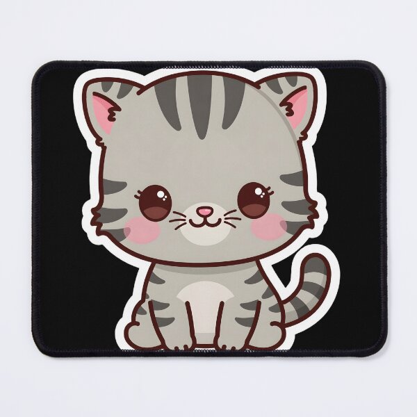 Item preview, cute gray cat designed and sold by MMateka.
