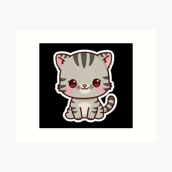 Item preview, cute gray cat designed and sold by MMateka.