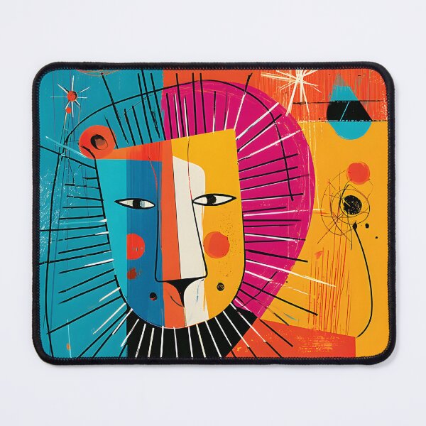 Item preview, Leo Crowned in Cosmic Fire Abstract Zodiac Lion Art with Bold Geometric Power and Radiant Energy designed and sold by OlfactoART Studio.