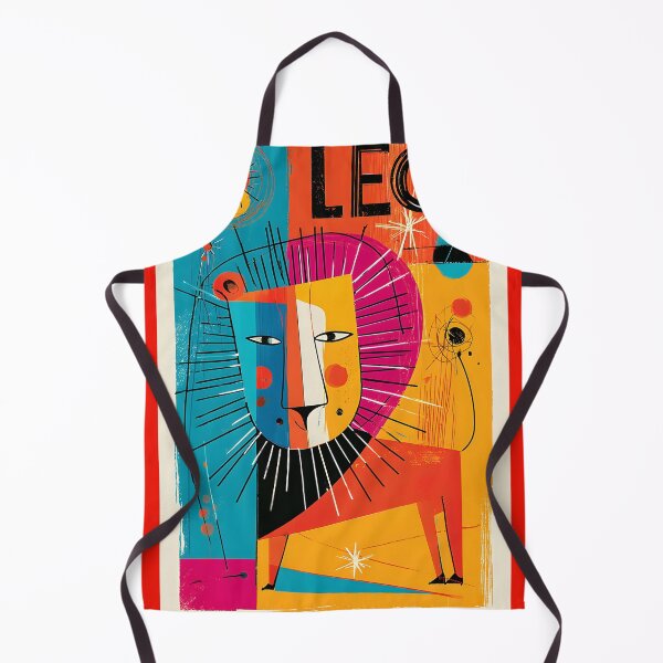 Item preview, Leo Crowned in Cosmic Fire Abstract Zodiac Lion Art with Bold Geometric Power and Radiant Energy designed and sold by OlfactoART Studio.