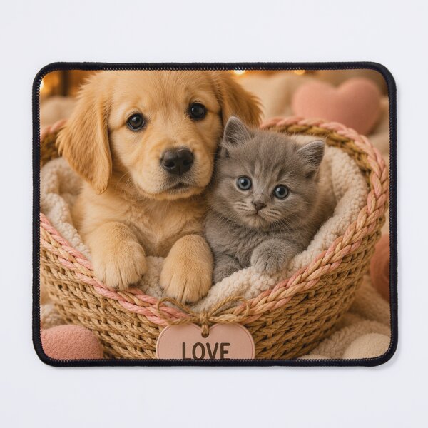 Item preview, Love Bugs Puppy and Kitten Portrait designed and sold by BagFactoryUK.