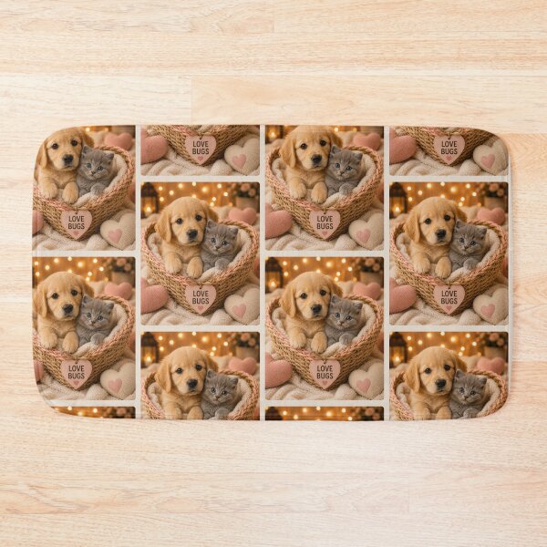 Item preview, Love Bugs Puppy and Kitten Portrait designed and sold by BagFactoryUK.