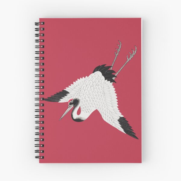 Item preview, Japanese Animal Art - Crane - Modern Ukiyo-e - Japandi, Crimson Red designed and sold by Black Swallow.