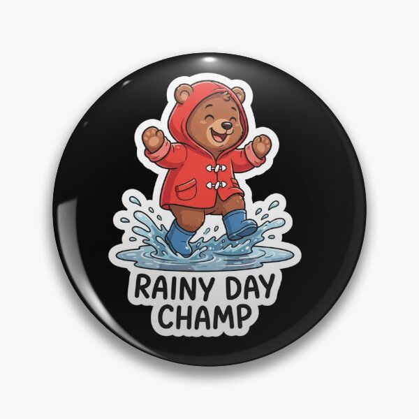 Item preview, Happy Bear in Raincoat Puddle Jumping designed and sold by Owcomm.