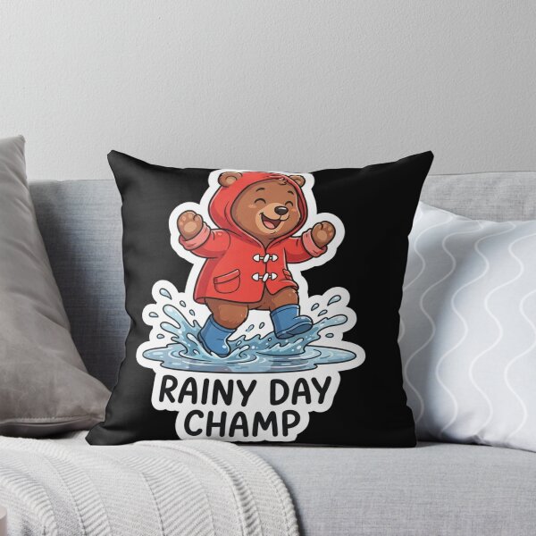 Item preview, Happy Bear in Raincoat Puddle Jumping designed and sold by Owcomm.