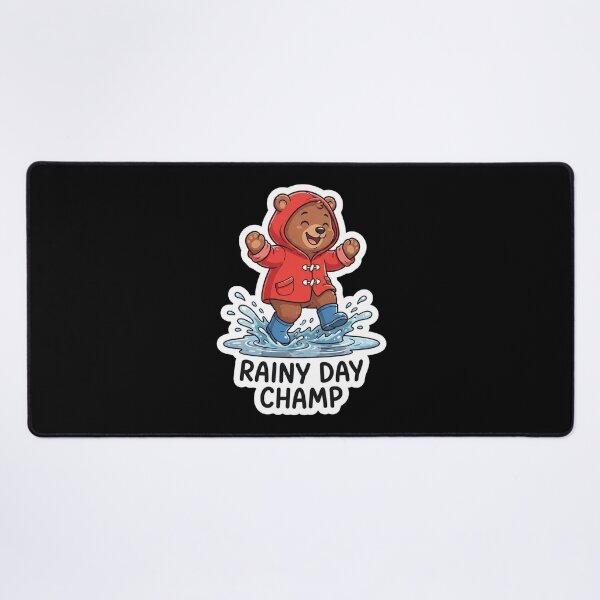 Item preview, Happy Bear in Raincoat Puddle Jumping designed and sold by Owcomm.