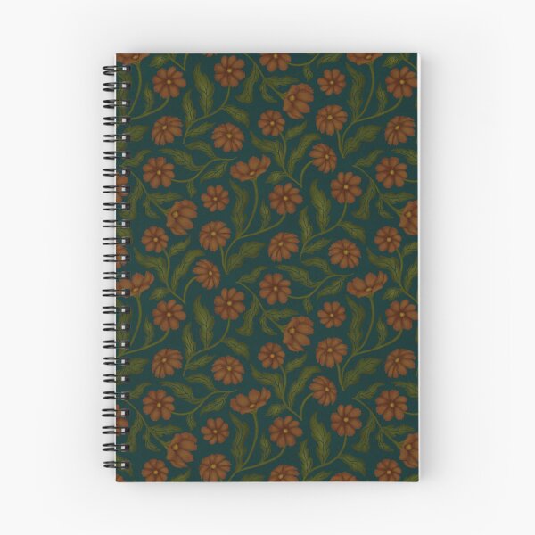 Item preview, Cosmos Folk Floral- Burnt Orange and Teal  designed and sold by StoneyPointRoad.