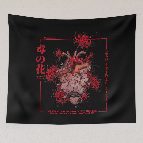 Item preview, Red spider lily in Vaporwave anime Heart aesthetic designed and sold by Otakuniverse.