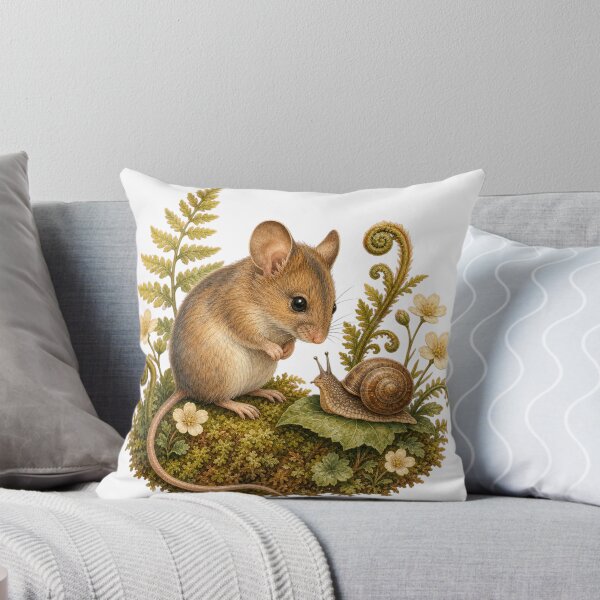 Item preview, Field Mouse and Garden Snail designed and sold by Whimsy Paw Studio | Cute Animal Art.