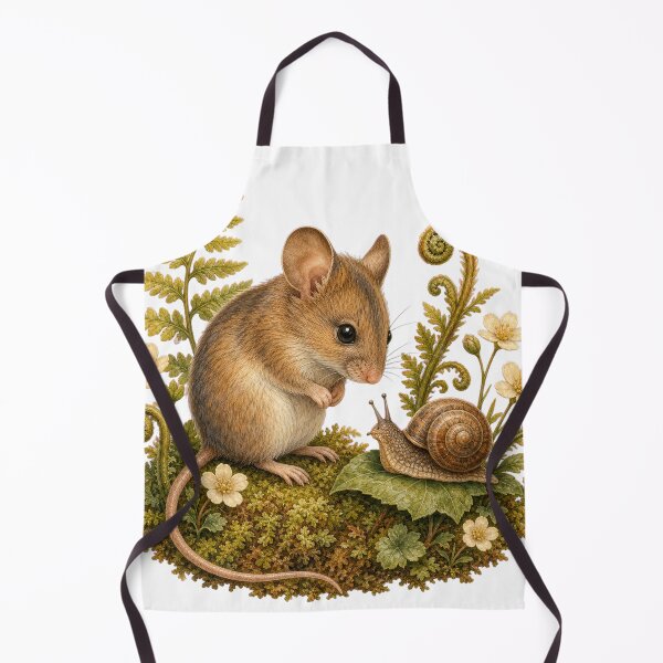 Item preview, Field Mouse and Garden Snail designed and sold by Whimsy Paw Studio | Cute Animal Art.