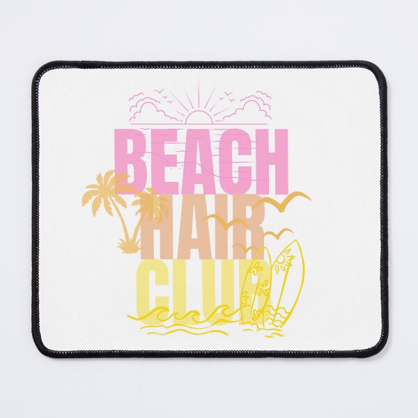 Item preview, BEACH HAIR CLUB with Surfboard Palm Trees Tropical Overlay designed and sold by JaymeOctober.