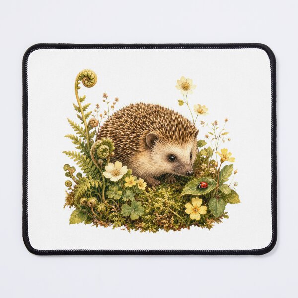 Item preview, Little Hedgehog and Ladybird designed and sold by Freshloop Studio | Whimsical Vintage Art.