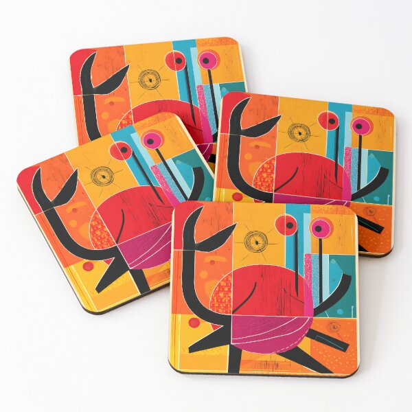 Item preview, Cancer Zodiac Crab Symbol in Vibrant Geometric Energy and Bold Abstract Cosmic Form designed and sold by OlfactoART Studio.