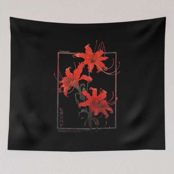 Item preview, Red spider lily in tokyo harajuku vaporwave aesthetic style designed and sold by Otakuniverse.