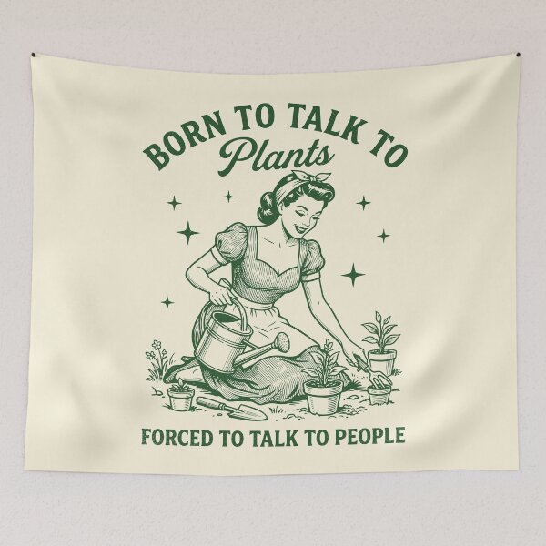 Item preview, Gardening Lady Born To Talk To Plants Retro Gardener  designed and sold by Y-Vibes.