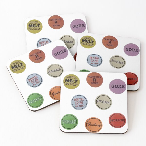 Item preview, vhs movie rental genre stickers designed and sold by scoobsmcdoobs.