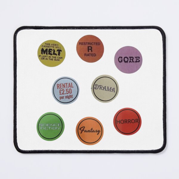 Item preview, vhs movie rental genre stickers designed and sold by scoobsmcdoobs.