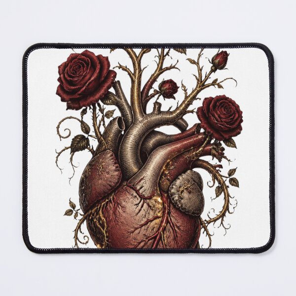 Item preview, Anatomical Heart With Roses - Vintage Floral Anatomy Art - Medical Student Gift Gothic Valentine designed and sold by BMAMED2001.