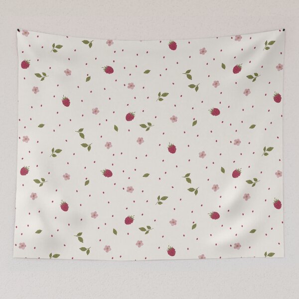 Item preview, Hand-Drawn Raspberry Blossom Petite Seamless Pattern designed and sold by WEBiC-ART Creative Studio.