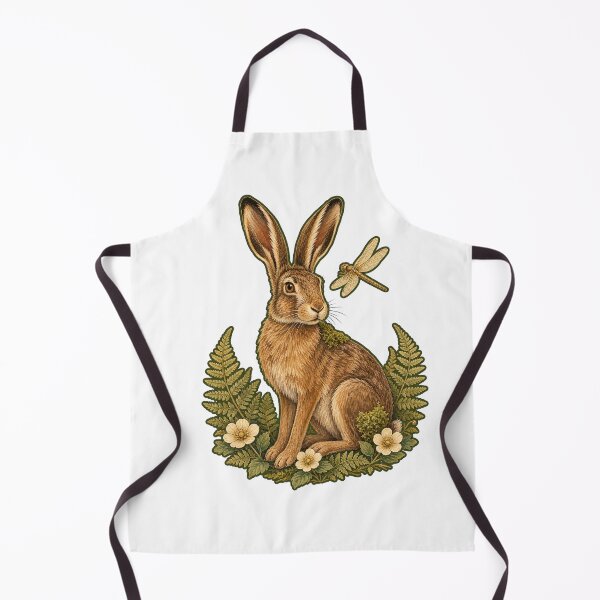 Item preview, Woodland Hare with Dragonfly – Whimsical Forest Art designed and sold by Whimsy Paw Studio | Cute Animal Art.