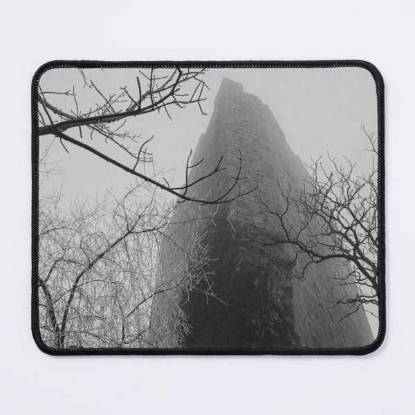 Item preview, Low Angle Moody Medieval Stone Tower in Fog designed and sold by EllenNortt.