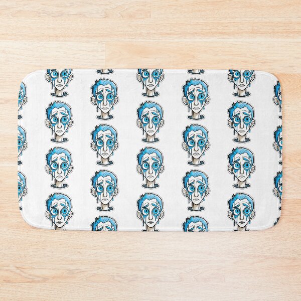 Item preview, Anxious Blue Character - Worried Crying Face Sticker Art designed and sold by Outlet Raloel.