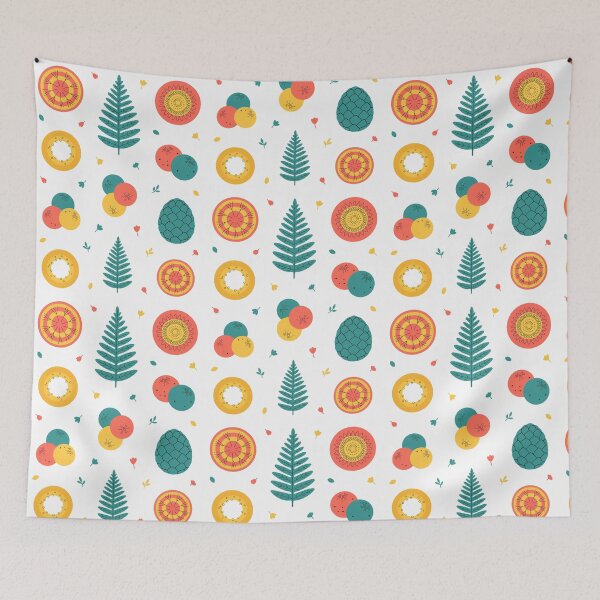 Item preview, Retro Scandinavian Pine Forest Pattern designed and sold by NuvoraNest.