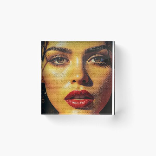 Item preview, Bold Pop Art Woman - Retro Yellow Face Red Lips - Fashion Poster 70s Pop Aesthetic designed and sold by BMAMED2001.