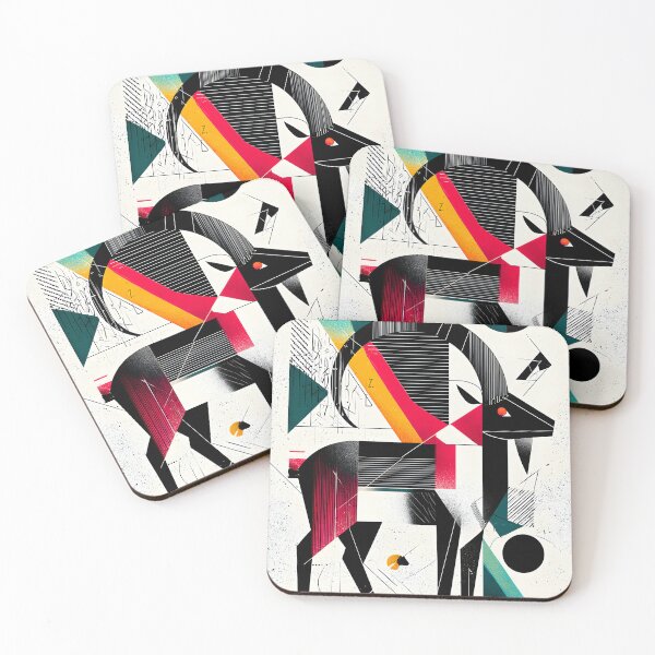 Item preview, Capricorn Geometric Ascent Abstract Zodiac Goat Art with Vibrant Cosmic Patterns designed and sold by OlfactoART Studio.