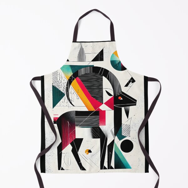 Item preview, Capricorn Geometric Ascent Abstract Zodiac Goat Art with Vibrant Cosmic Patterns designed and sold by OlfactoART Studio.