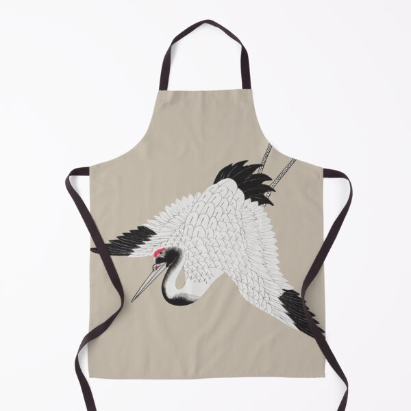 Item preview, Japanese Animal Art - Crane - Modern Ukiyo-e - Japandi, Beige designed and sold by Black Swallow.
