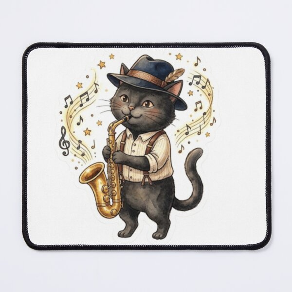 Item preview, Jazz Cat Playing Saxophone designed and sold by Snurly.