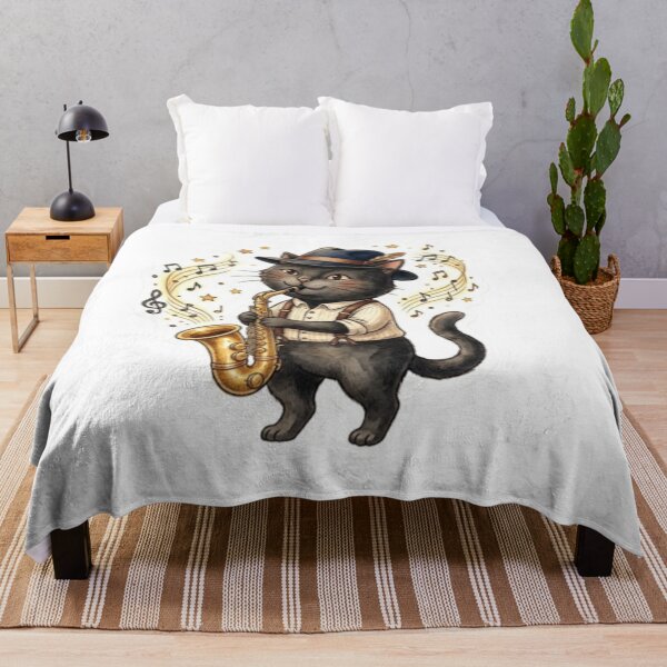 Item preview, Jazz Cat Playing Saxophone designed and sold by Snurly.