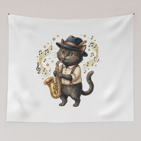 Item preview, Jazz Cat Playing Saxophone designed and sold by Snurly.