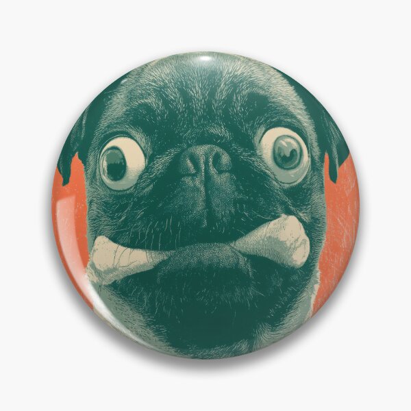 Item preview, Pug, Bold Orange Portrait Wall Art designed and sold by MarkedArtPrints.