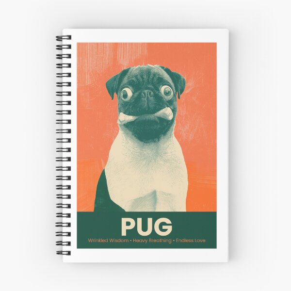 Item preview, Pug, Bold Orange Portrait Wall Art designed and sold by MarkedArtPrints.