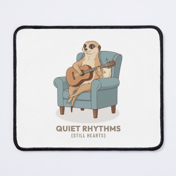 Item preview, Meerkat Playing Guitar Acoustic Vintage Aesthetic designed and sold by Cozy Vintage Animal.