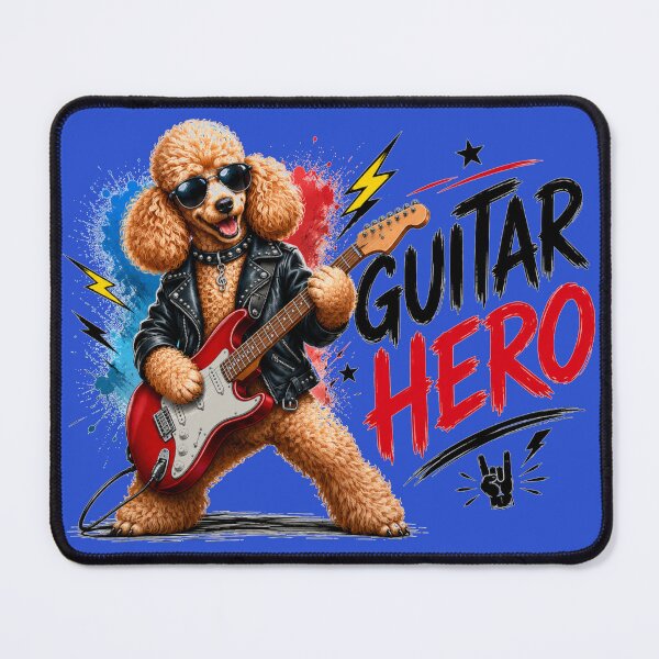 Item preview, Guitar Hero, Poodle Dog Playing on Electric Guitar designed and sold by Evelashop.