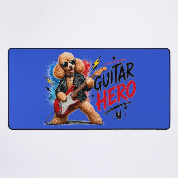 Item preview, Guitar Hero, Poodle Dog Playing on Electric Guitar designed and sold by Evelashop.