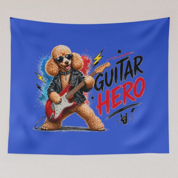 Item preview, Guitar Hero, Poodle Dog Playing on Electric Guitar designed and sold by Evelashop.