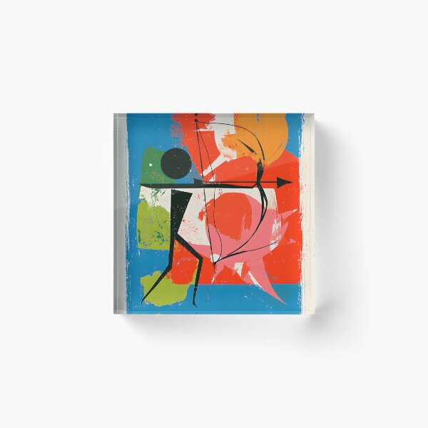 Item preview, Sagittarius Path of the Archer Abstract Zodiac Art with Bold Geometric Motion and Cosmic Adventure designed and sold by OlfactoART Studio.