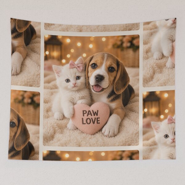 Item preview, Paw Love Puppy and Kitten Portrait designed and sold by BagFactoryUK.