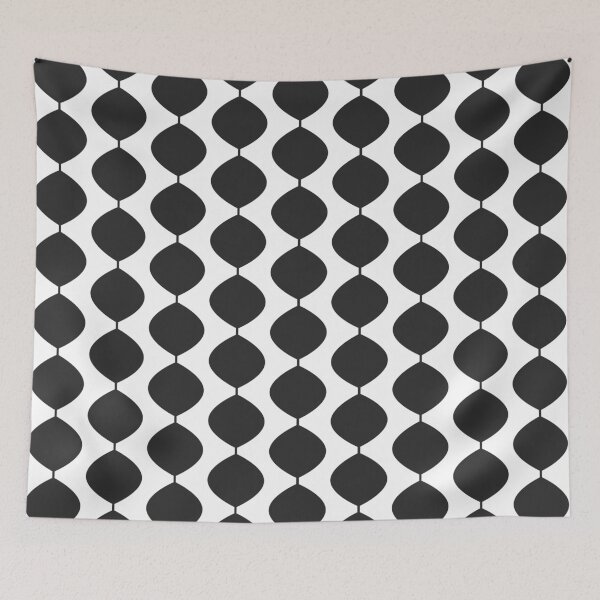Item preview, Midcentury Modern Retro 60s Waves Pattern  (90% Grey) designed and sold by Makanahele.