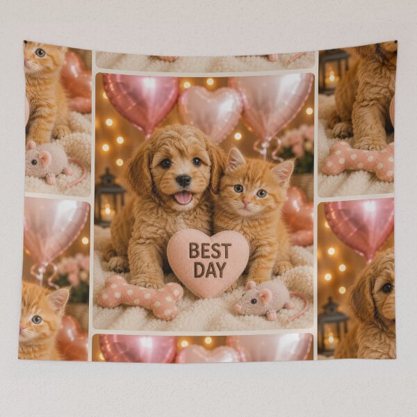 Item preview, Best Day Puppy and Kitten Friends designed and sold by BagFactoryUK.