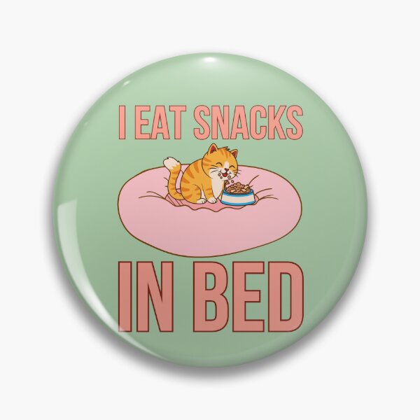 Item preview, I eat snacks in bed, ginger cat snacking in bed designed and sold by BritishDelights.