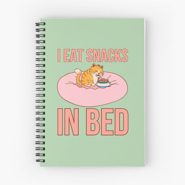Item preview, I eat snacks in bed, ginger cat snacking in bed designed and sold by BritishDelights.