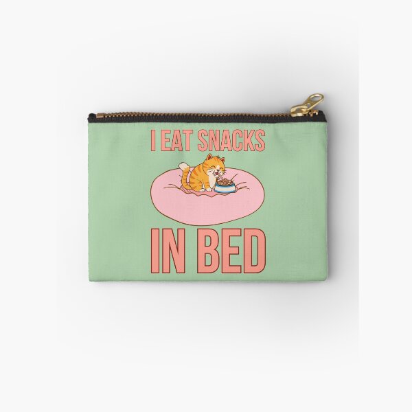 Item preview, I eat snacks in bed, ginger cat snacking in bed designed and sold by BritishDelights.