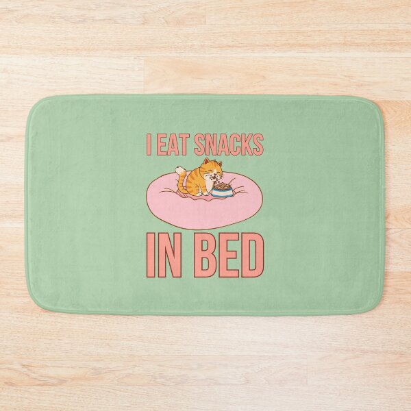Item preview, I eat snacks in bed, ginger cat snacking in bed designed and sold by BritishDelights.