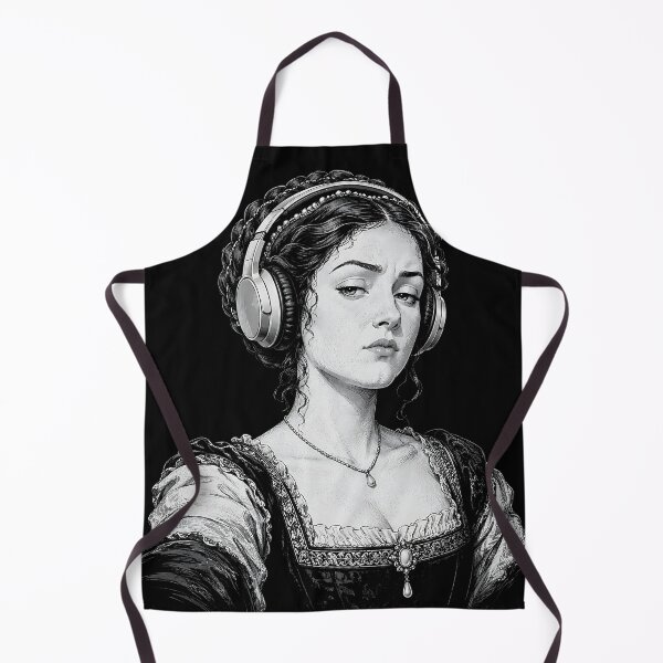 Item preview, Renaissance Woman Wearing Headphones Portrait designed and sold by JasKei-Designs.